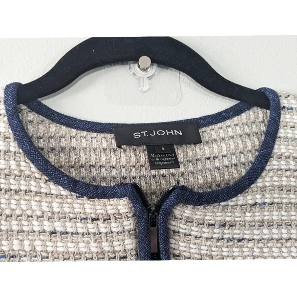 NEW St.John Tweed Cropped Evening Jacket - Picture 3 of 6